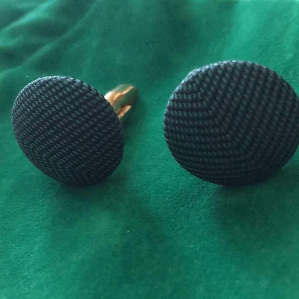 Vintage Green and Black Button Cufflinks